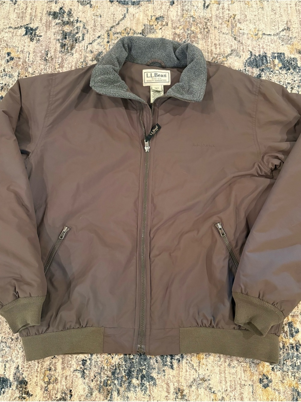 VTG LL Bean Jacket Mens Large Bomber Full Zip Fleece Lined Windbreaker Thick
